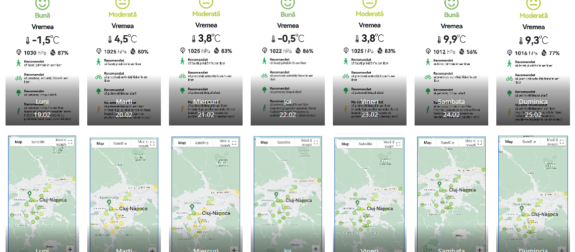 Calitatea aerului Cluj Saptamana 19 Feb 25- Feb 2024